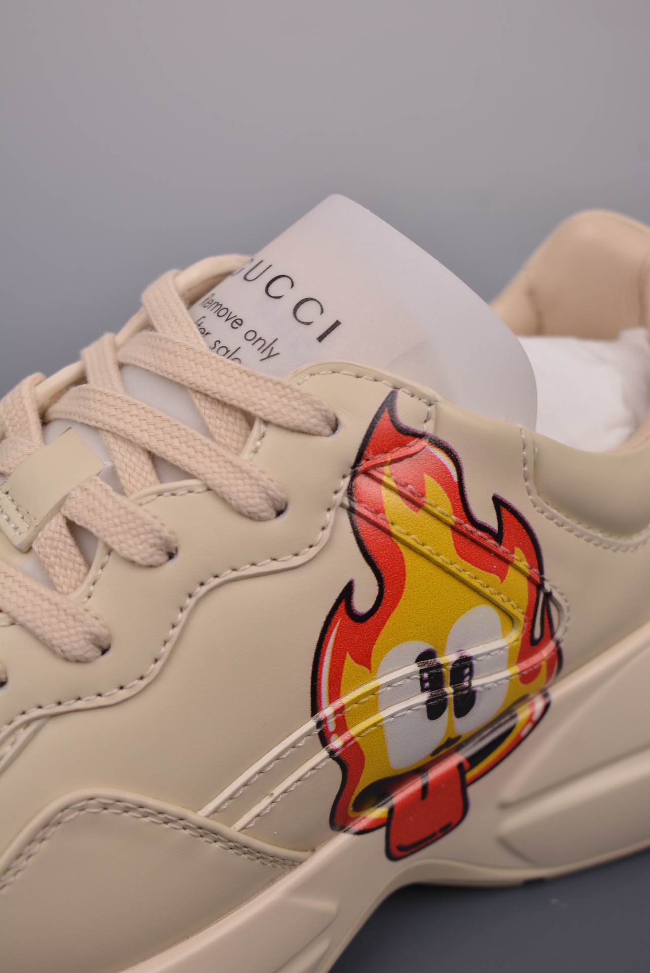 Gucci Rhyton 5D leather horn-shaped retro running shoes