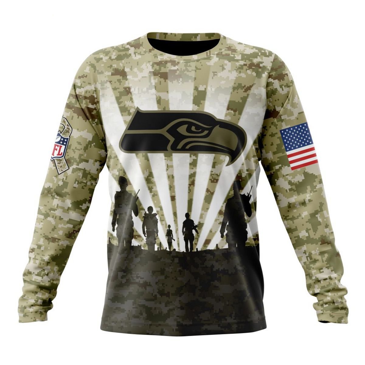 SEATTLE SEAHAWKS 3D HOODIE HONOR VETERANS