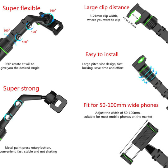 Multifunctional Rearview Mirror Phone Holder