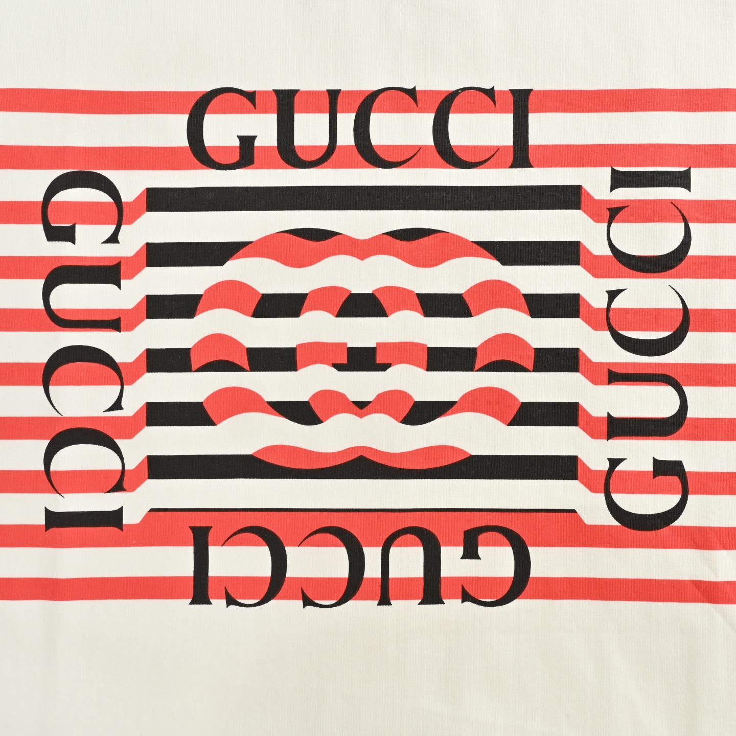 Gucci 25ss striped double G print short sleeve