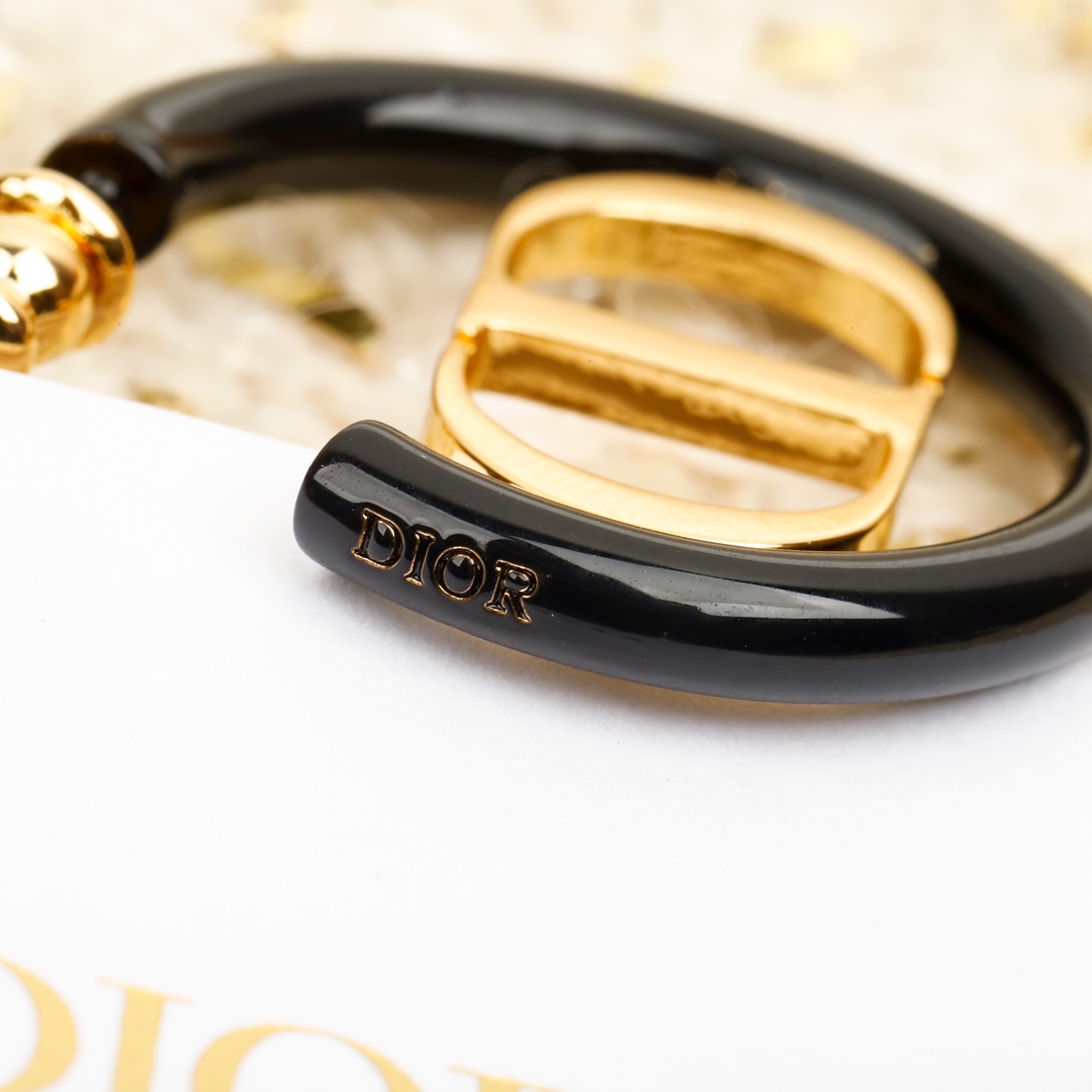 Dior hoop letter earrings