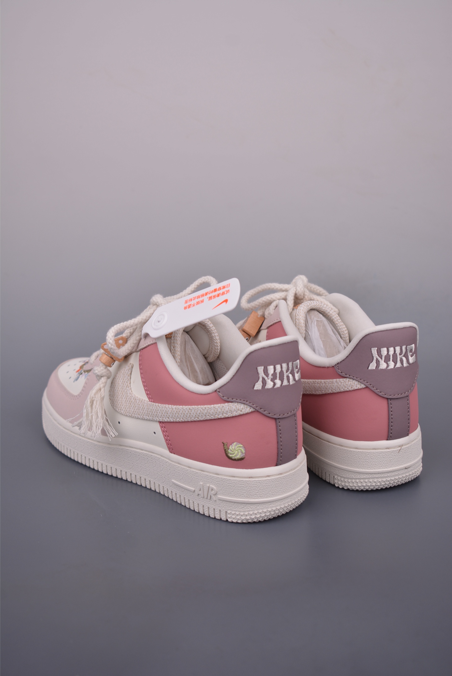 Nike Air Force 1 Low WMNS Embroidered Mushroom Kingdom White and Pink