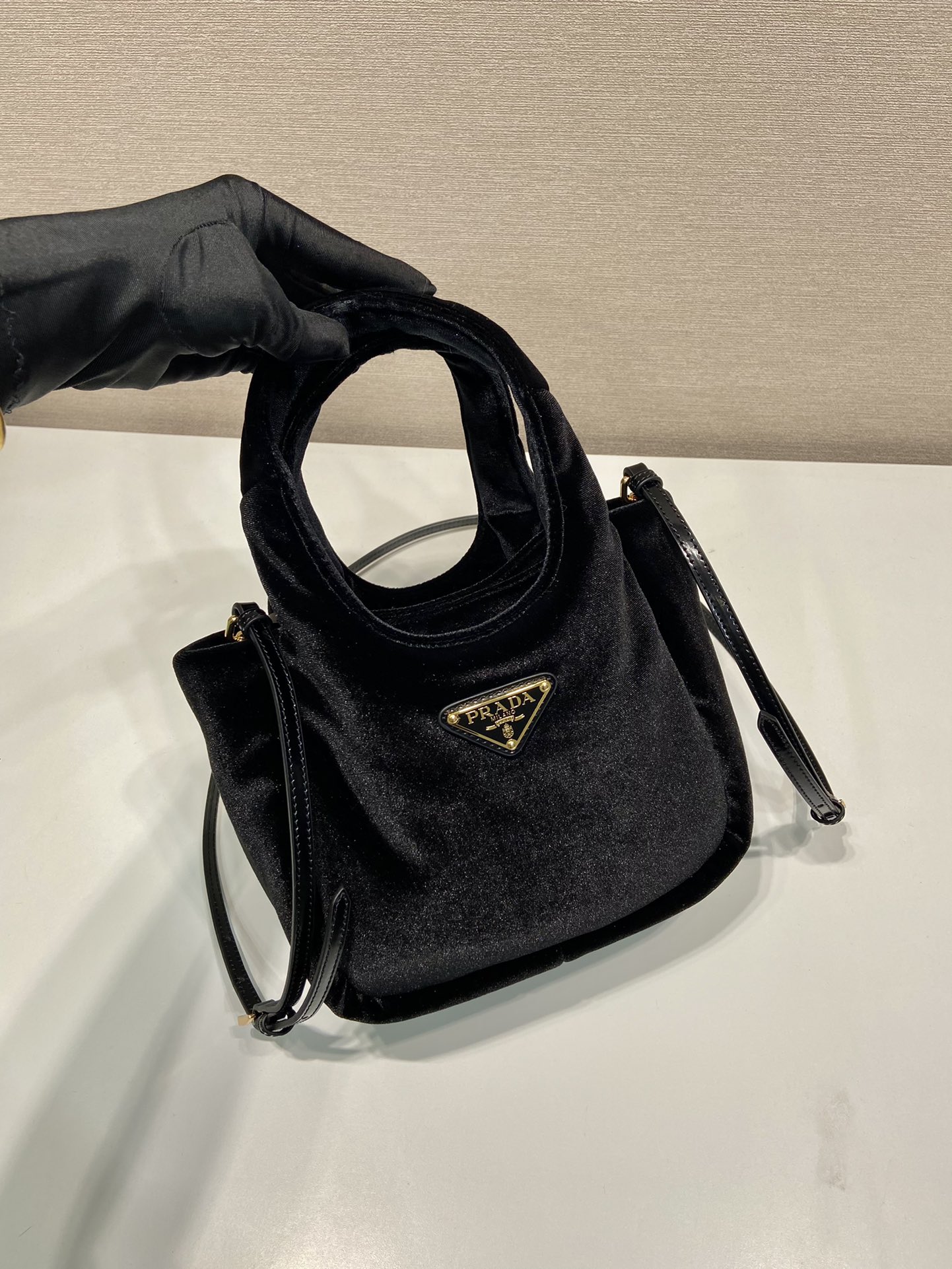 Prada Velvet Bucket Bag 1BA410