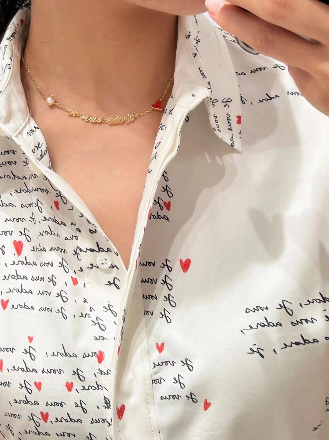 Dior Chinese Valentine's Day limited edition red heart letter necklace