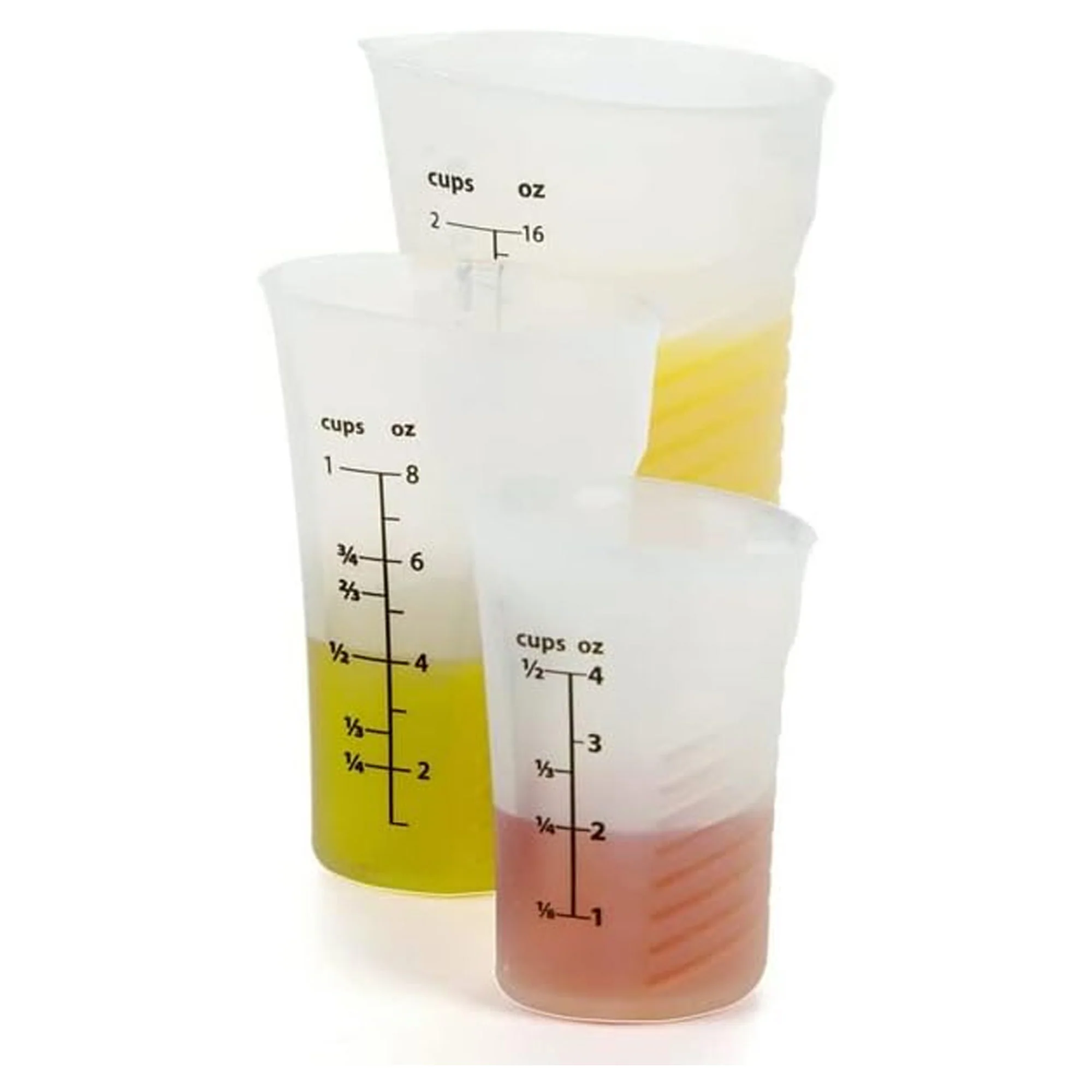 Prep Solutions 3 Pieces High Heat Silicone Measuring Cups Set, Clear
