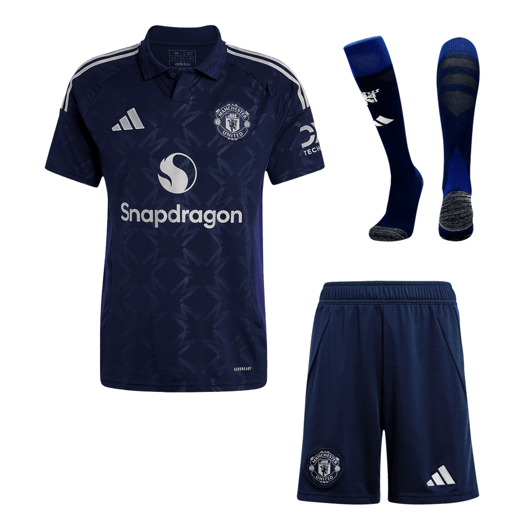 Manchester United men's away football jersey kit (shirt+shorts+socks) 2024/25