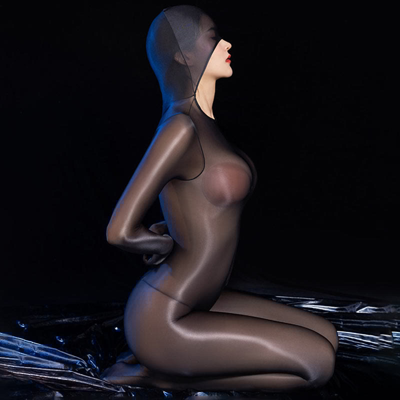 Sexy One-Piece See-through Hooded Jumpsuit Lingerie