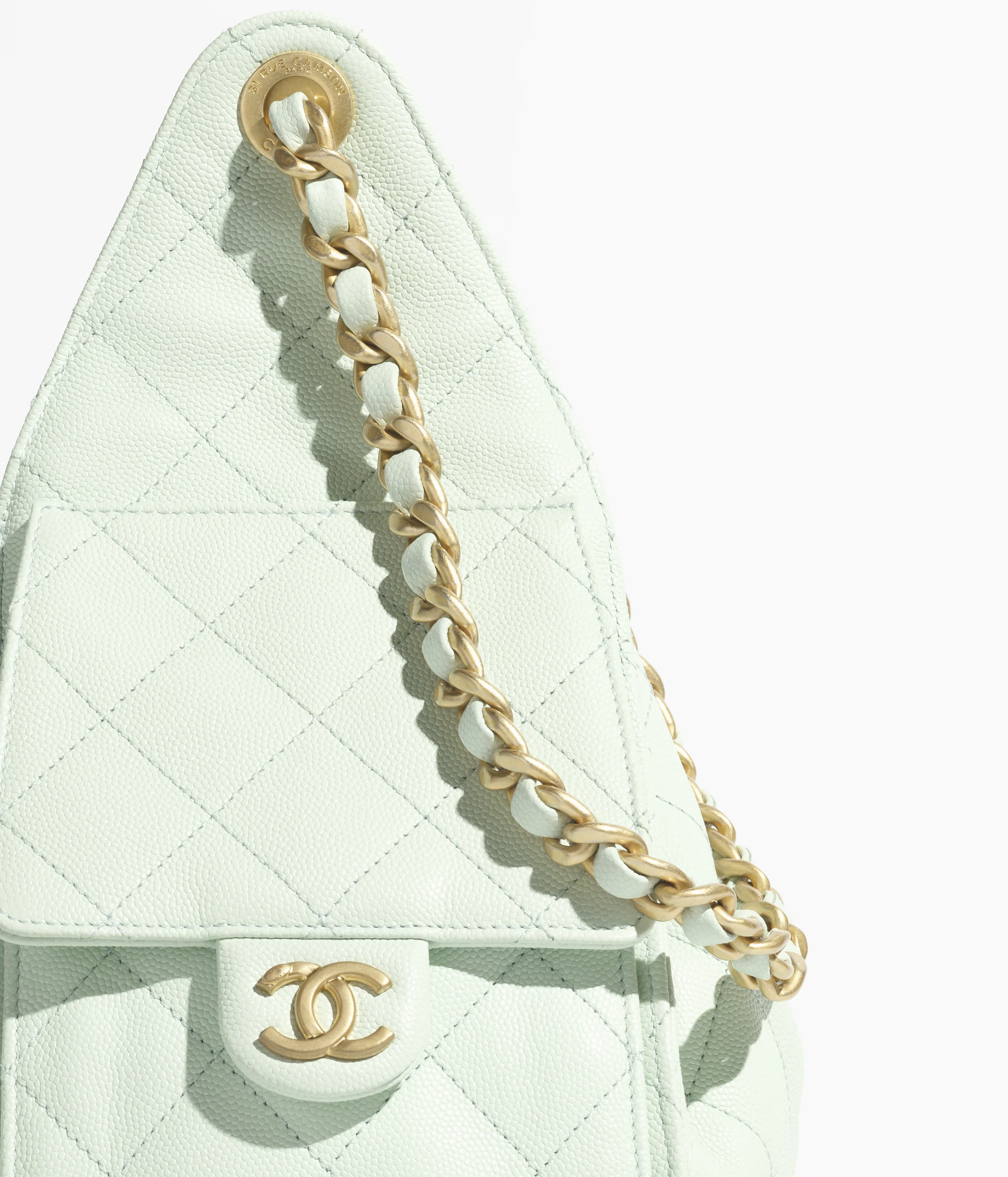 Chanel Small 25 Grained Calfskin & Gold-Tone Metal Light Green AS5293-B20304-NAGER