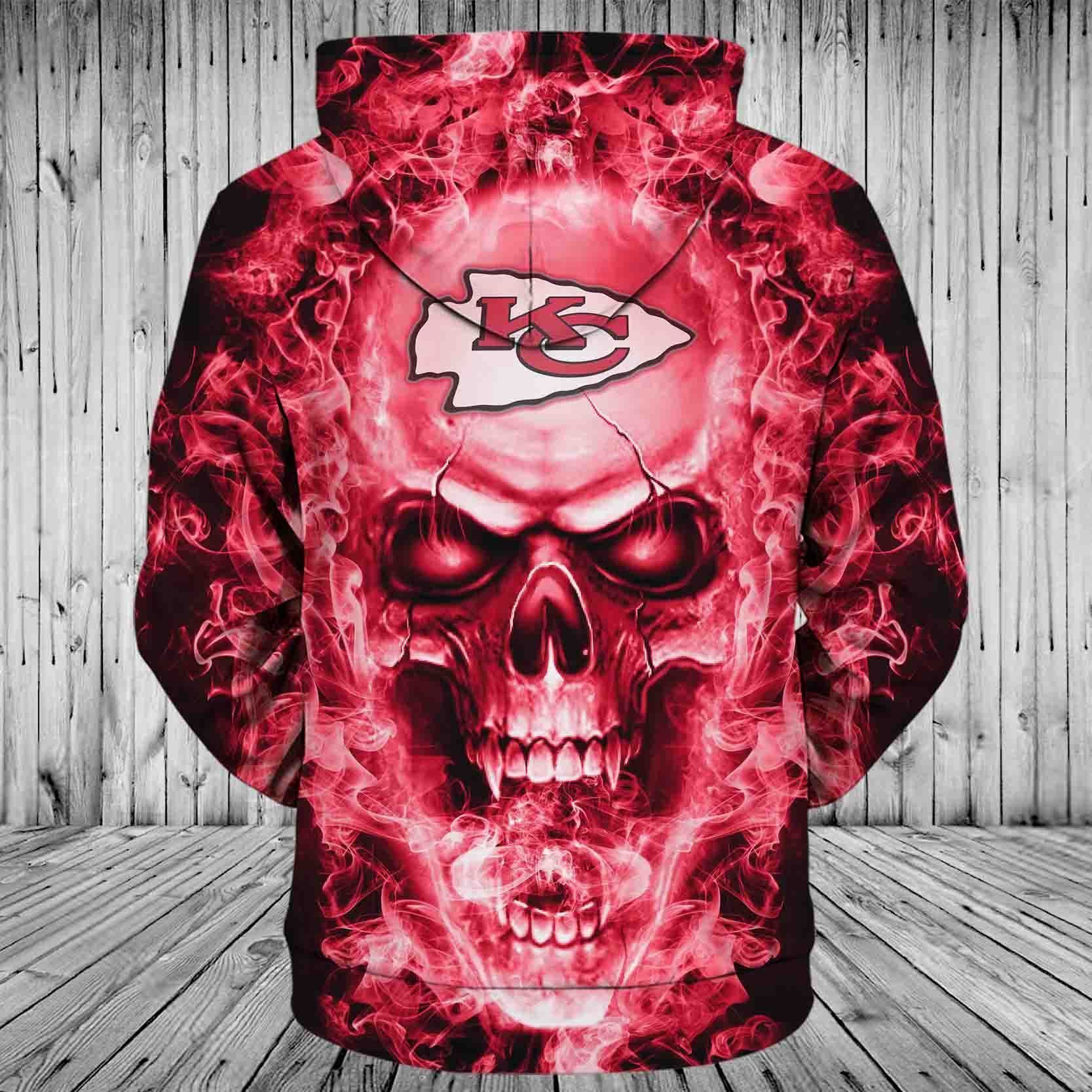 CHIEFS HOODIE 3D SKULL 81