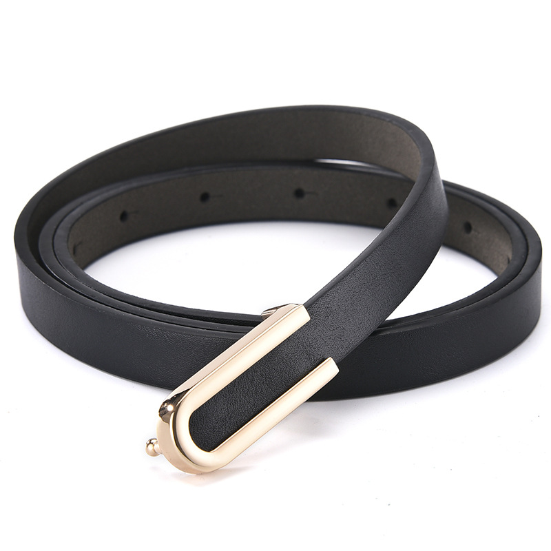 Pure cowhide thin belt lady with dress dress fashion Korean version ins style skirt belt simple leather belt