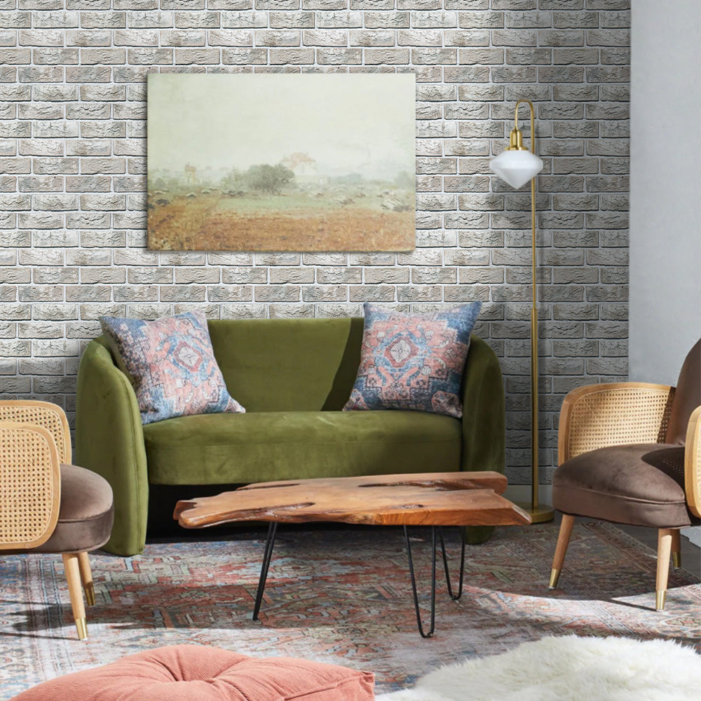 3D Distressed Brick Peel and Stick Wall Tile
