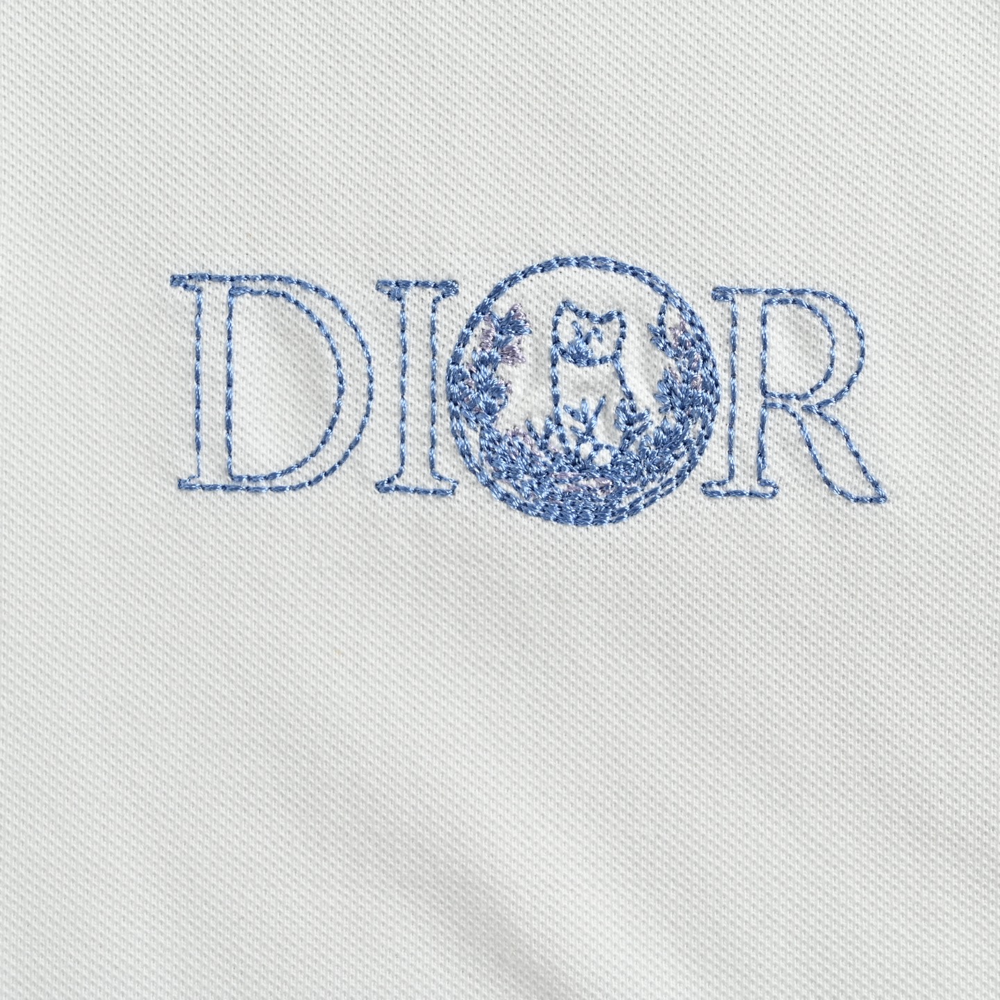 Dior 25ss blue cat embroidered Polo short sleeve