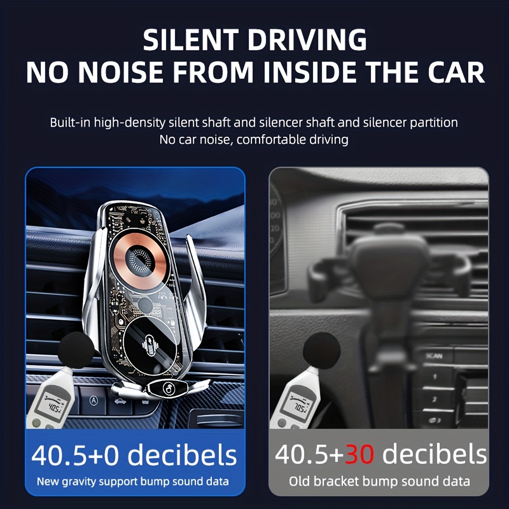 Q7 Infrared Sensor Car Wireless Charger Magnetic Suction Vehicle-mounted Charger Mobile Phone Automatic Clamping Fast Charging Phone Holder 360 Degree Bracket 15W AirVent Wireless Fast Charger Travel Comfortable For Iphone Samsung 4.7-7in Smartphones