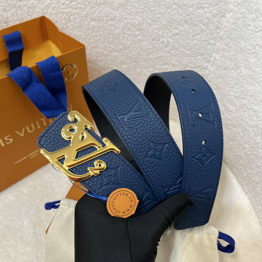 Louis Vuitton Lychee Print Men's Double-Sided Belt 4CM Width
