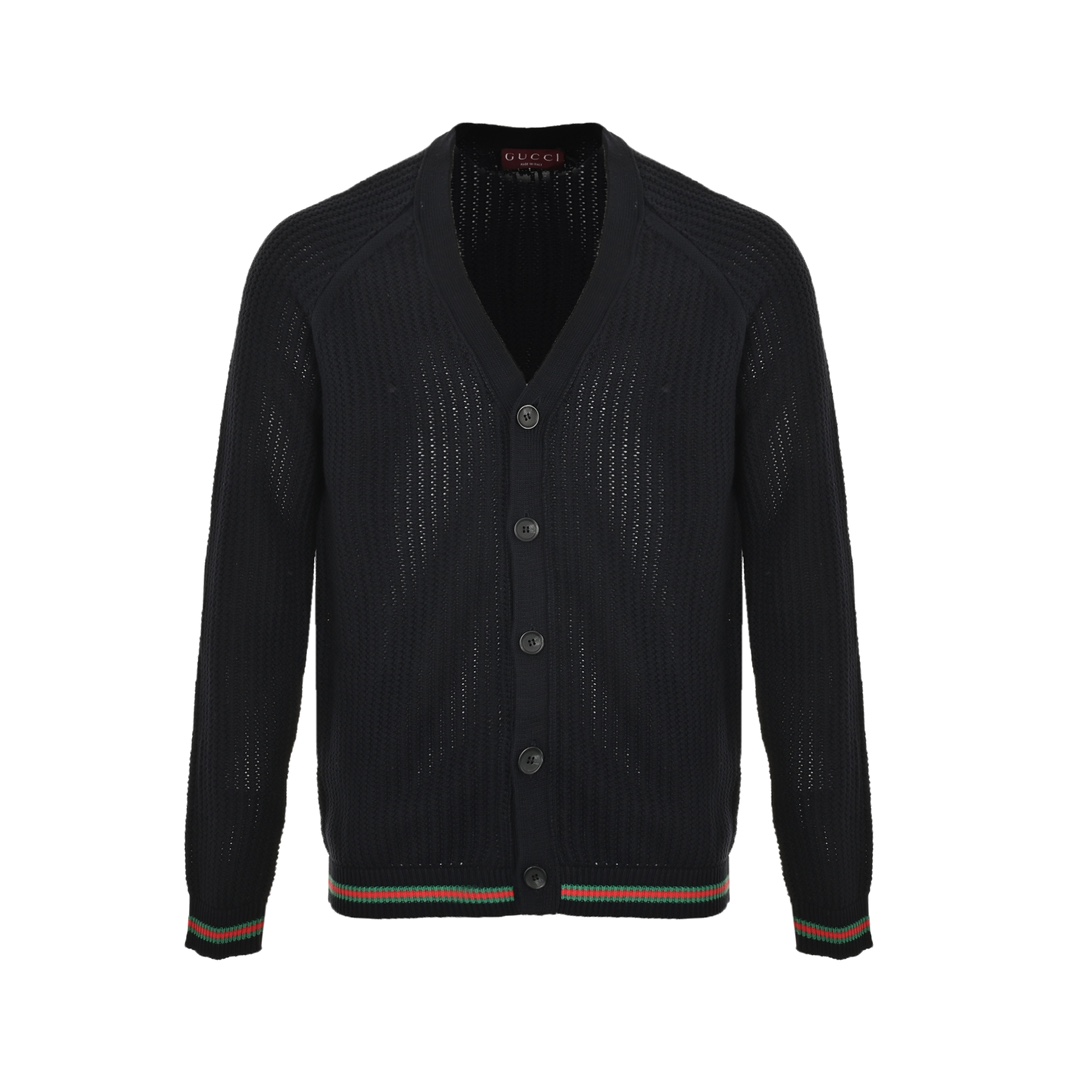 Gucci 24Fw hem striped chunky cardigan