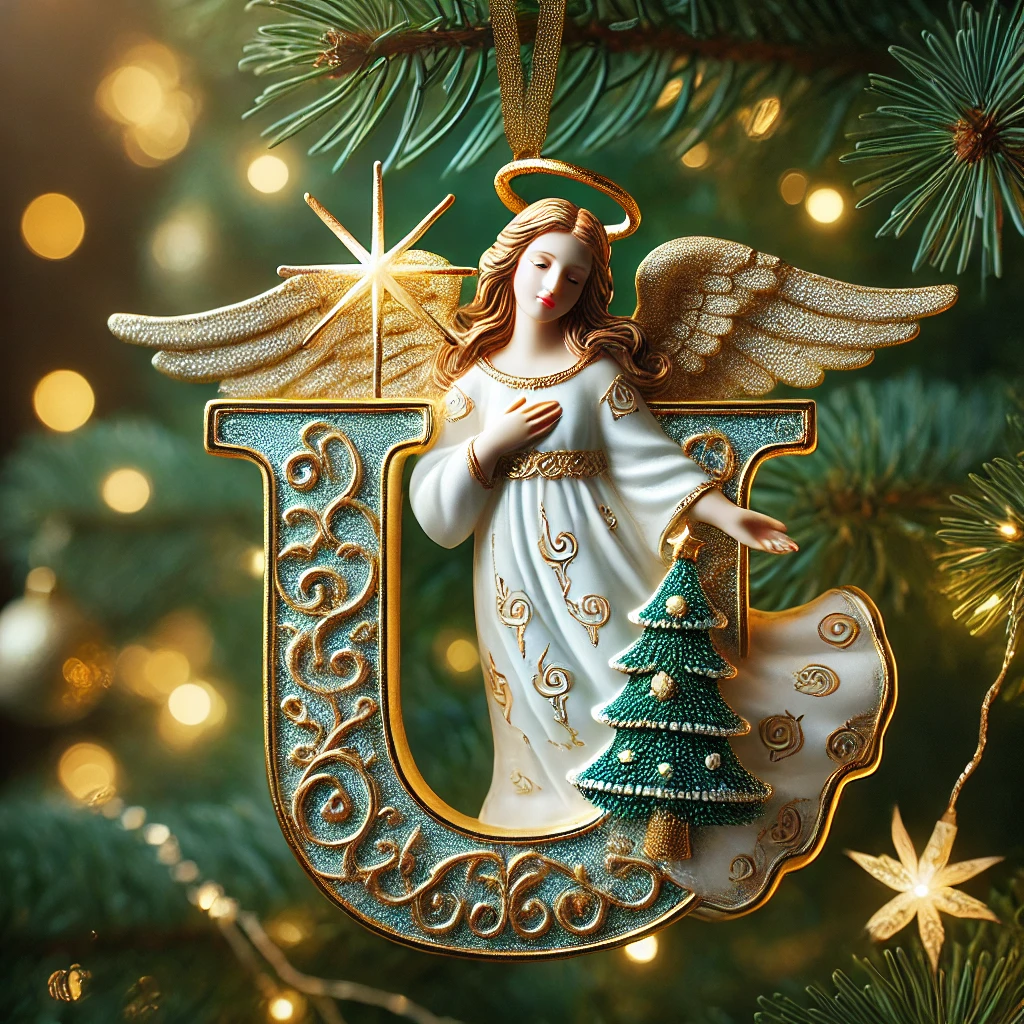 Angel Initial Christmas Ornaments