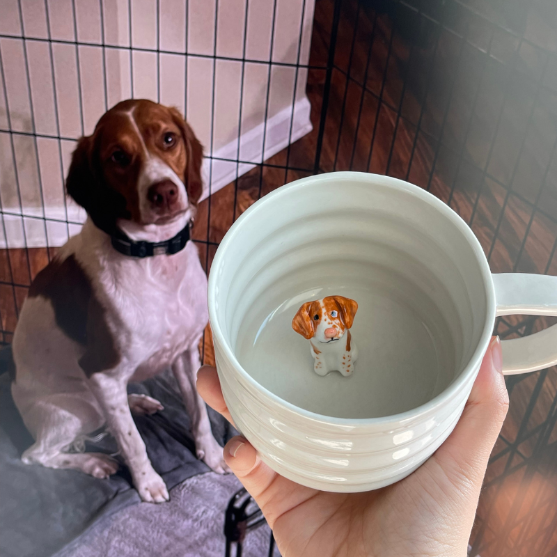 Handmade Custom Pet Figure Inside Ceramic Mug-Labrador
