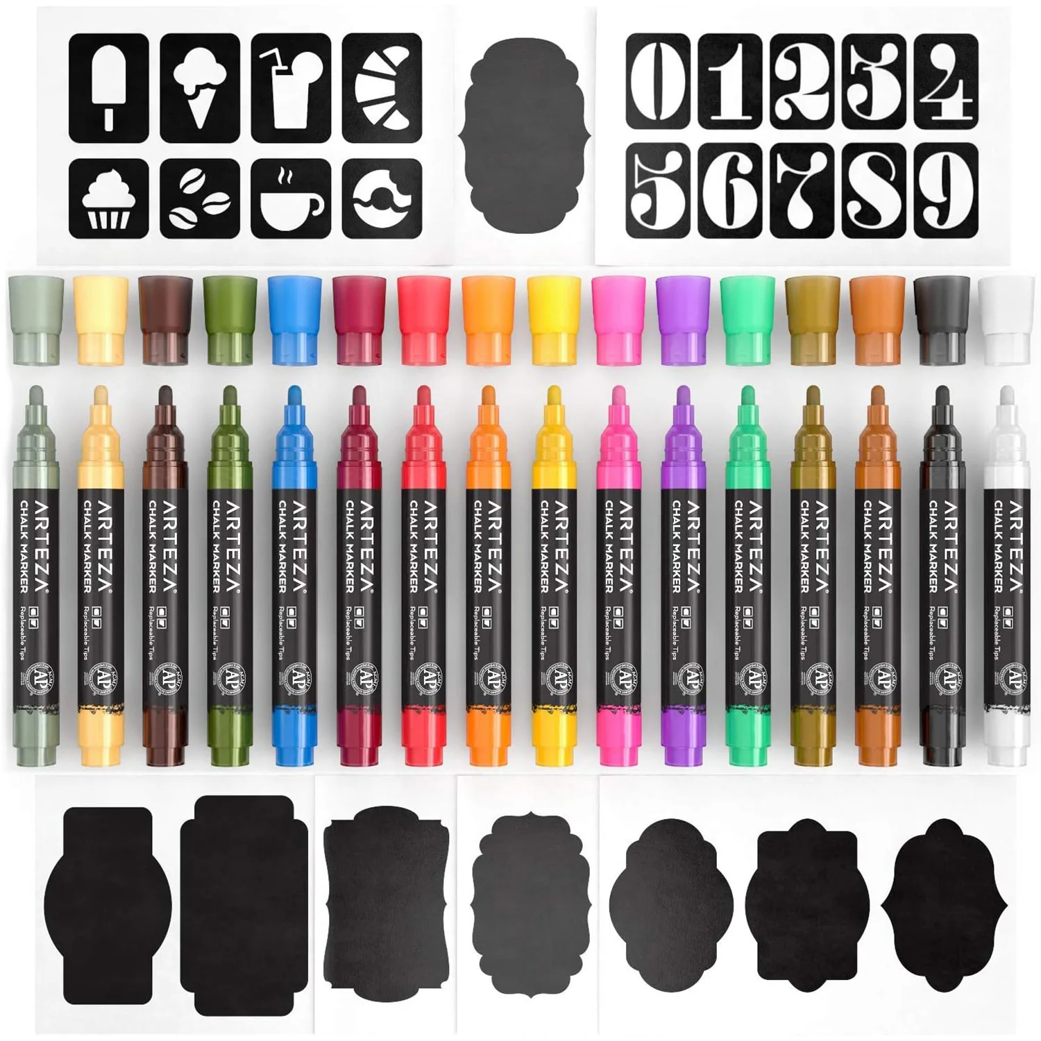 ARTEZA Premium Liquid Chalk Markers Set, 16 Count