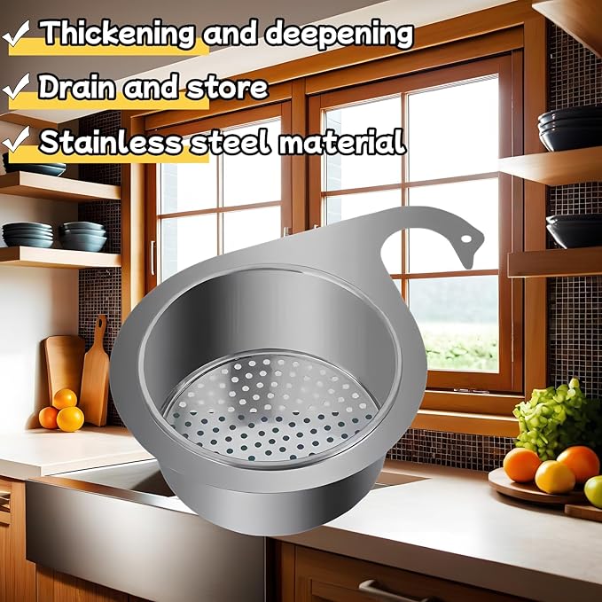🔥HOT SALE 50% OFF🔥2025 New Swan Stainless Steel Drain Basket Sink Strainer