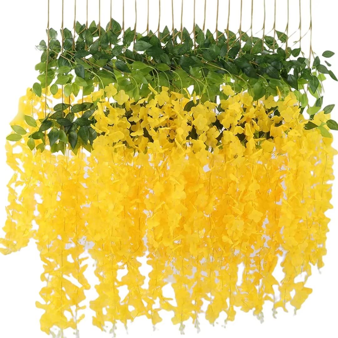 💐 12 Pack/Set Wisteria Flower Vines Garland, 3.75 Feet Artificial Flower Strings