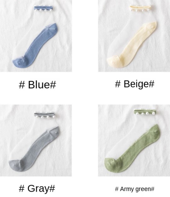 BUY 10 GET 5 FREE💖---Pearl transparent socks (10 Colors)