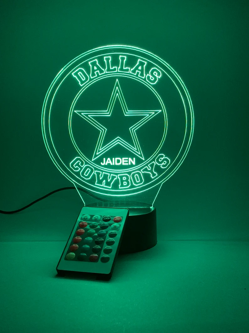 DALLAS COWBOYS 3D LAMP PERSONALIZED