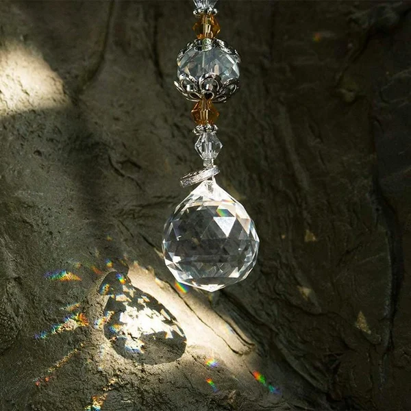 Natural crystal wind chime tree of life light catcher - Christmas decoration