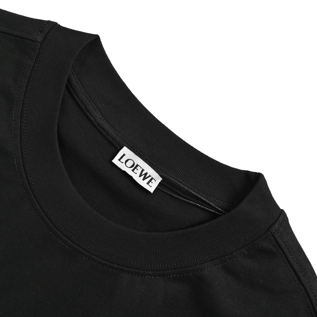 Loewe 24ss colorblocked logo embroidered short sleeves