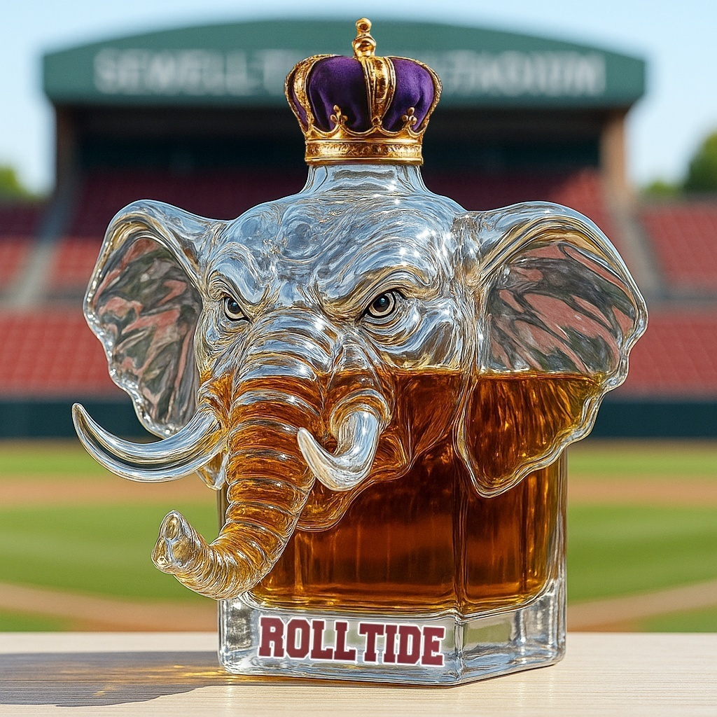 University of Alabama Big Al Whiskey Bottle