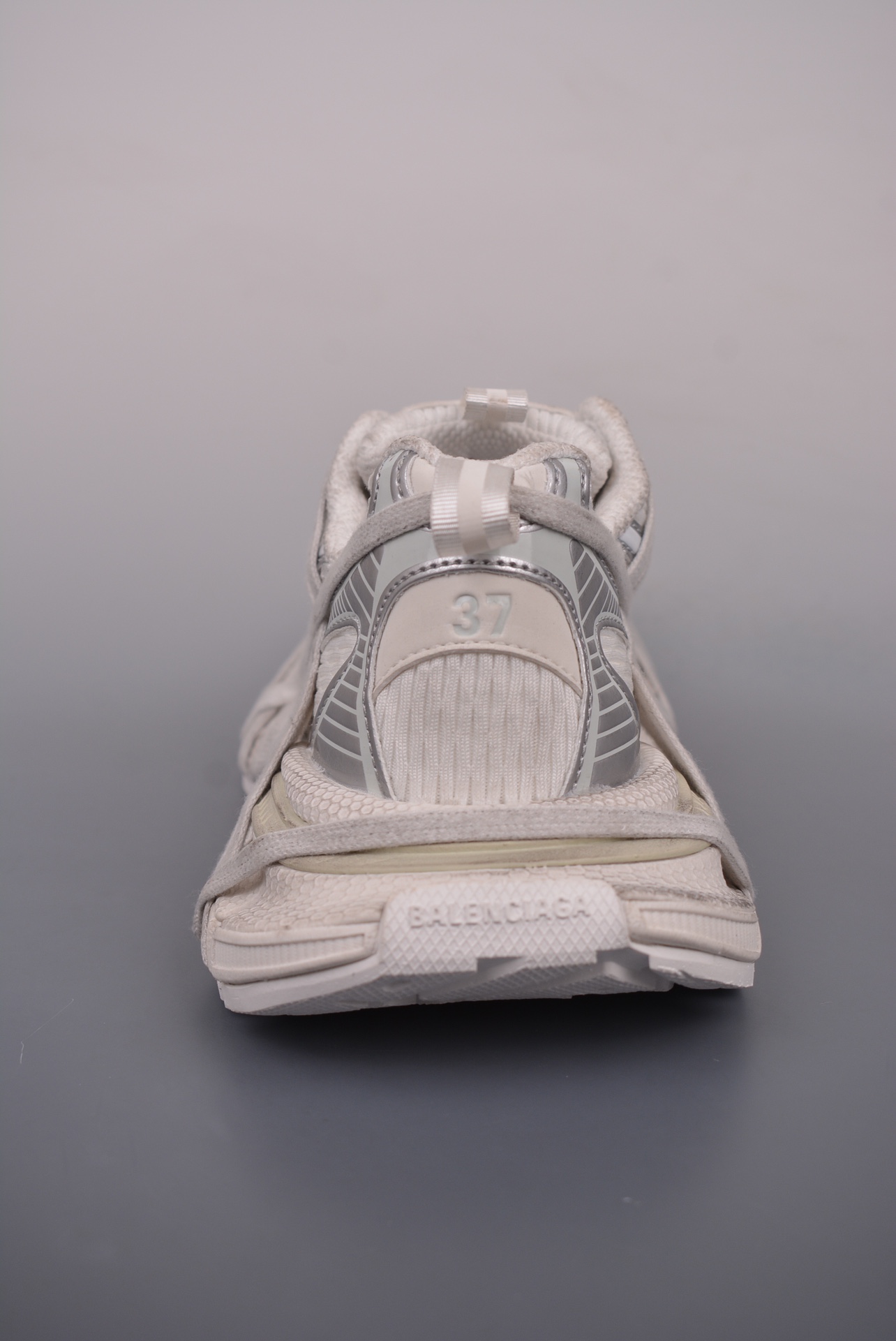 Balenciaga new 3XL lace-up trendy running shoes white distressed