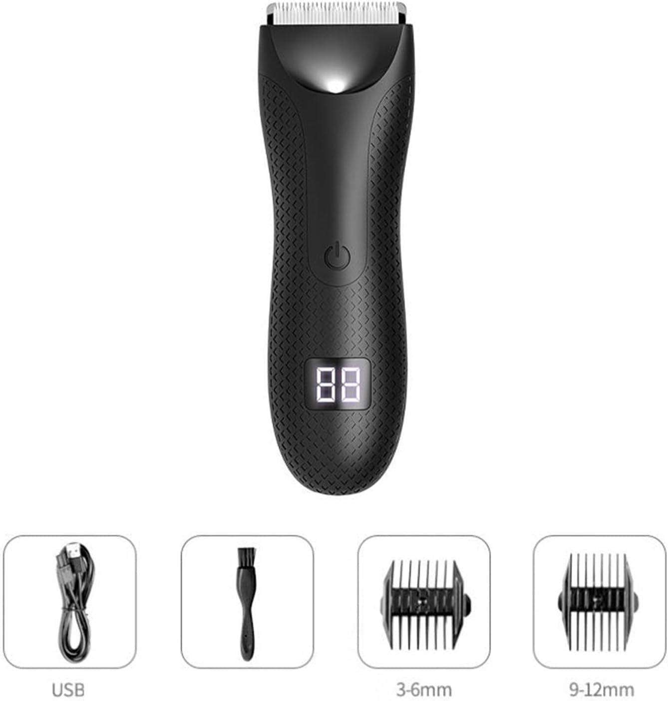 🔥Free Shipping🔥Men Groin & Body Hair Trimmer (Trimmer Blade, Waterproof Wet/Dry Groomer, USB-C Rechargeable,With Charging Dock)