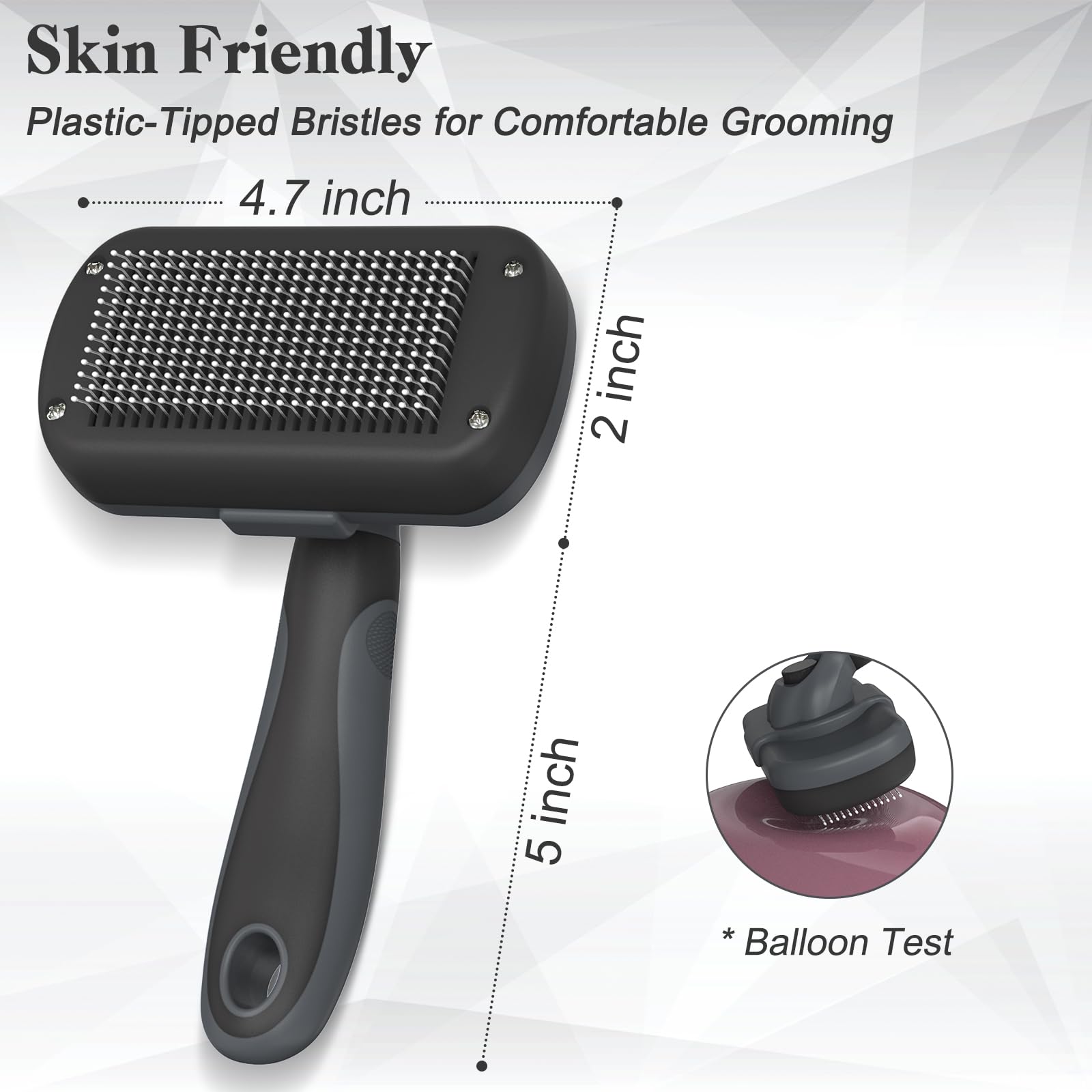Self Cleaning Shedding Brush - Skin Friendly Grooming Tool for Dogs, Cats, and Puppies