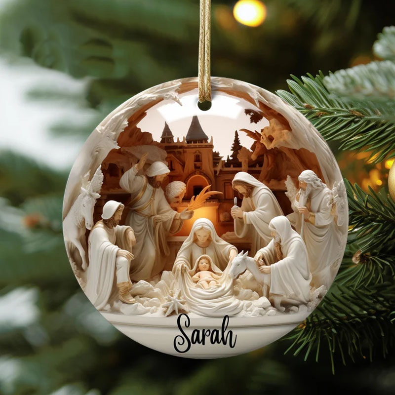 Custom Nativity Christmas Ornament