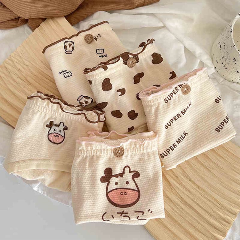5 Pack Cow Print Panty Set