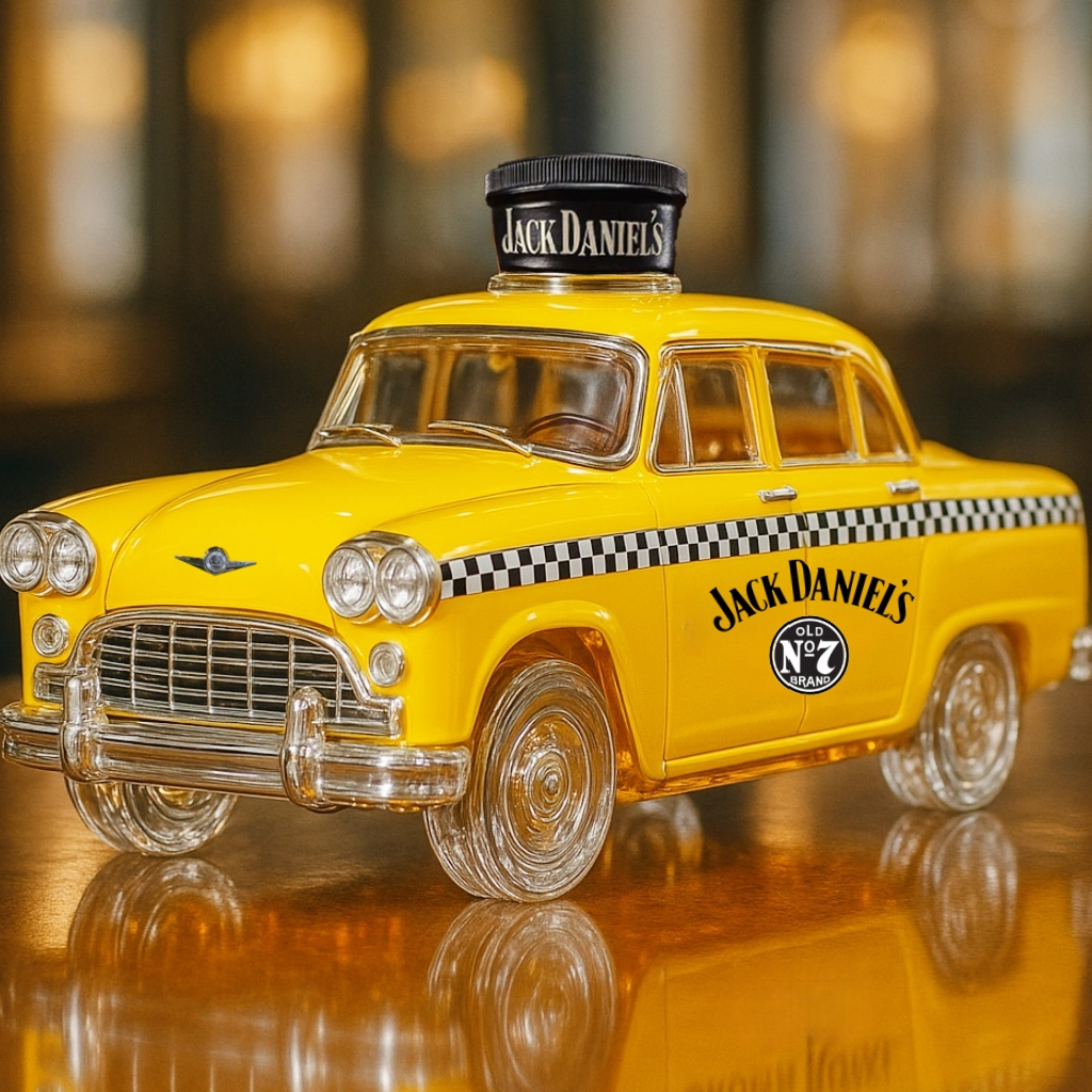 Checker Marathon Yellow Cab Whiskey Bottle