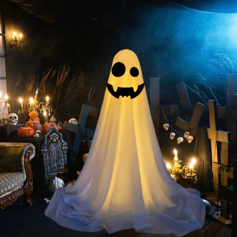 Halloween Decorations-Large Spooky Ghost Halloween Decor with String Lights