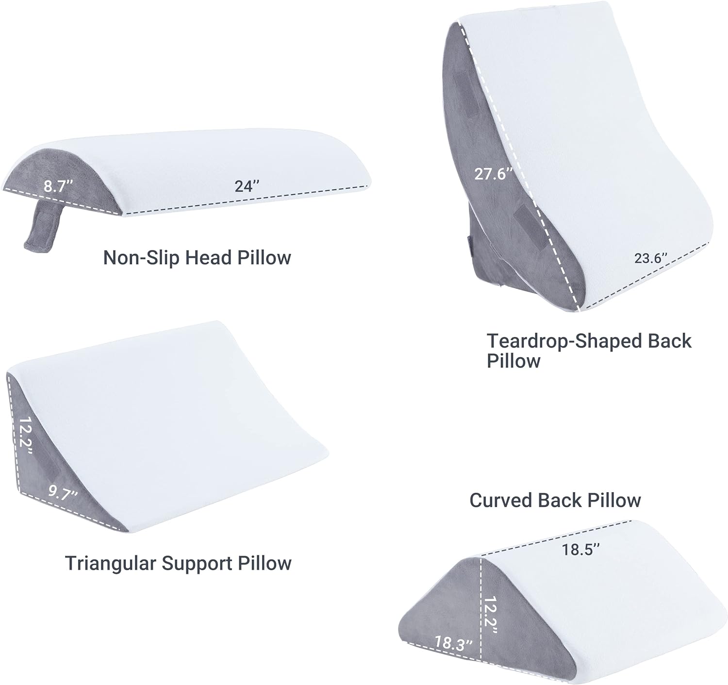 Kingfun 4pcs Orthopedic Bed Wedge Pillow Set