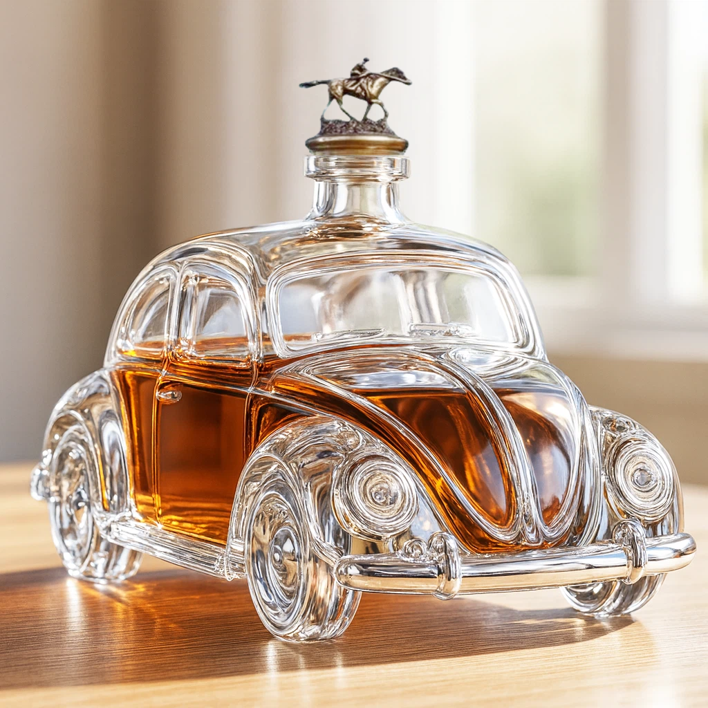 Vintage car-shaped whisky bottle