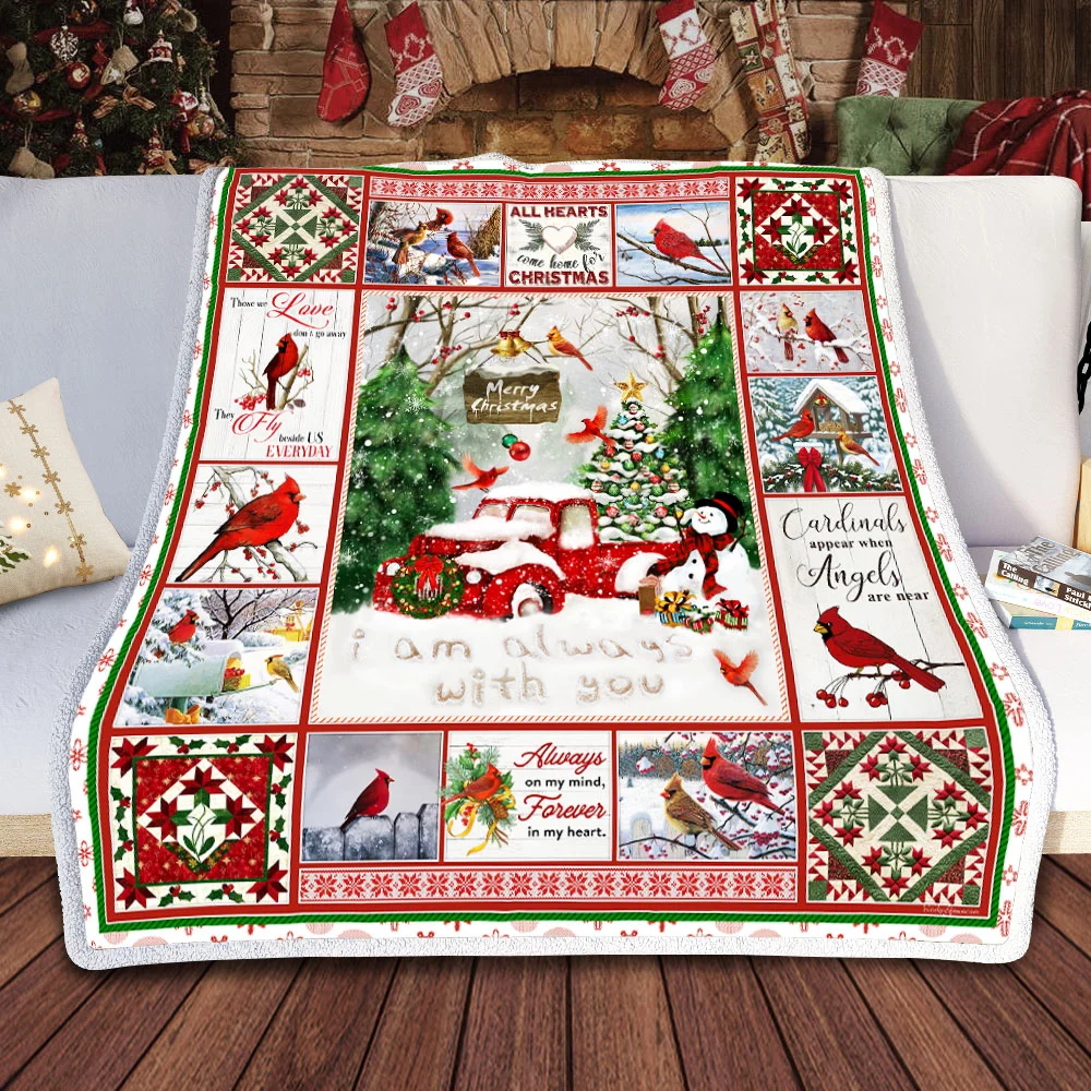 I Am Always With You, Christmas Cardinal Sofa Throw Blanket