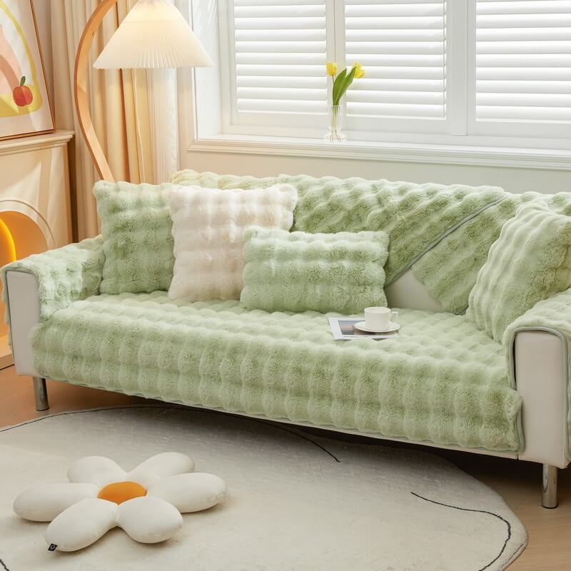 😍Cosy Plush Solid Colour Non-slip Couch Cover