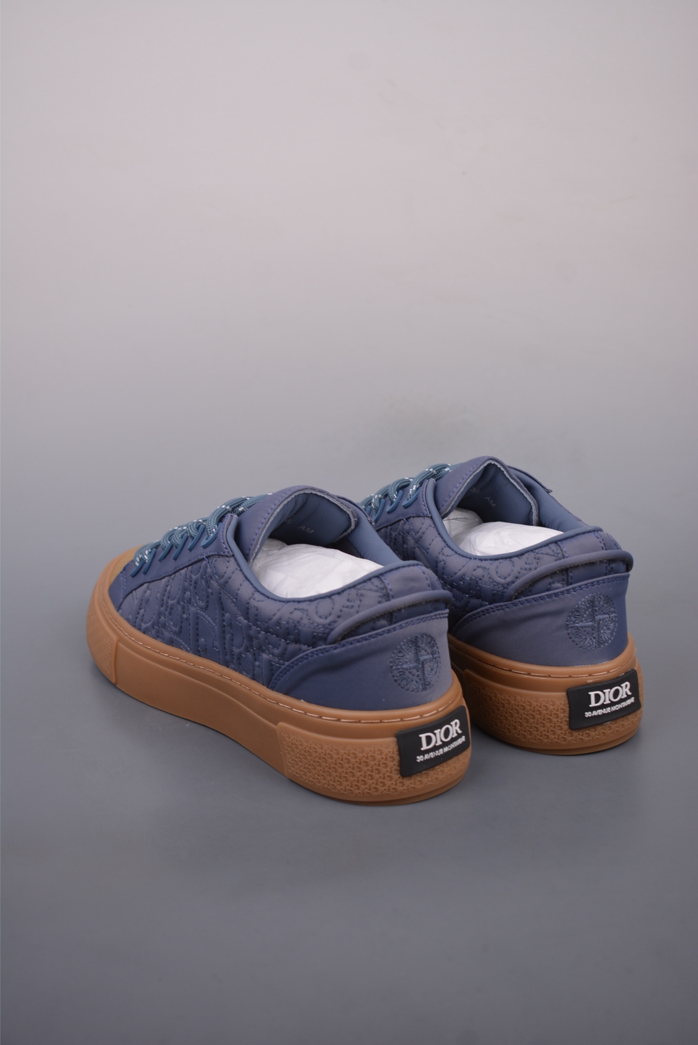 Stone Island x Dior B33 Low Top Sneakers Indigo 3SN303ZAM_H557