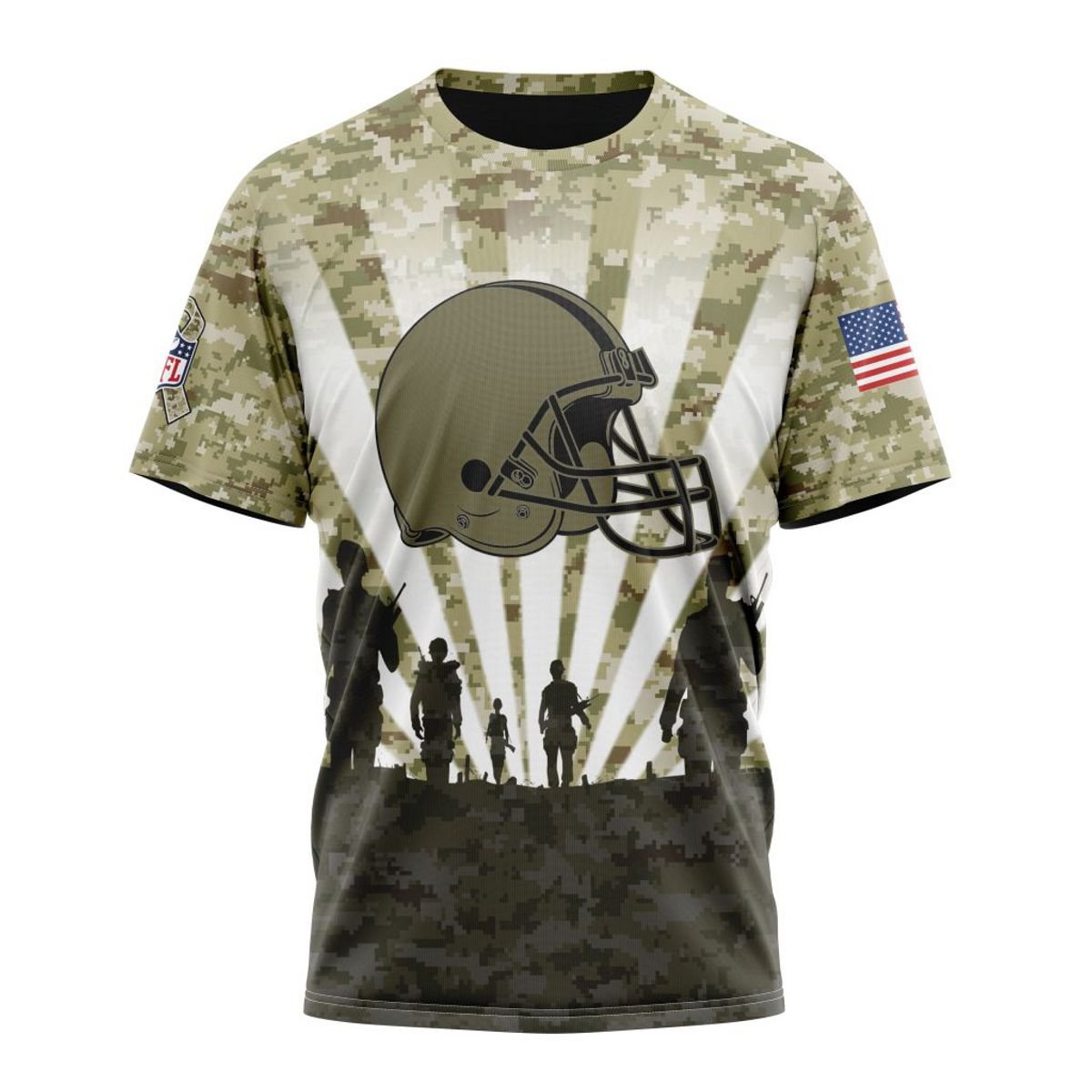 CLEVELAND BROWNS 3D HOODIE HONOR VETERANS