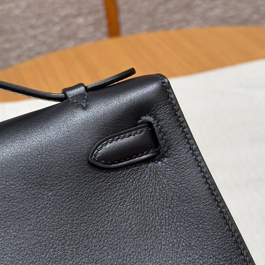 Hermès Kelly Pochette 89Noir Handbag (Handmade to Order)