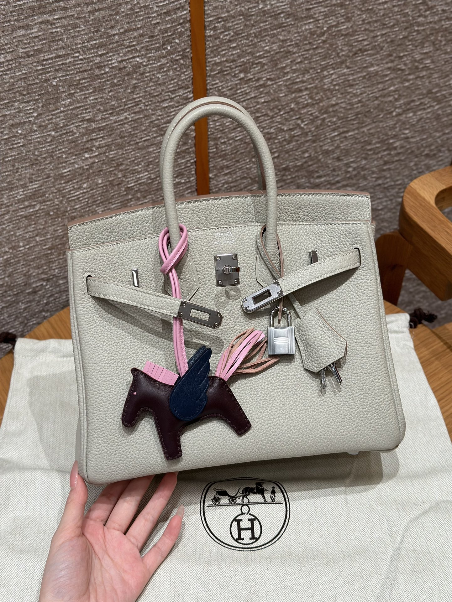 Hermes Birkin 8L Beton Handbag (Handmade to Order)