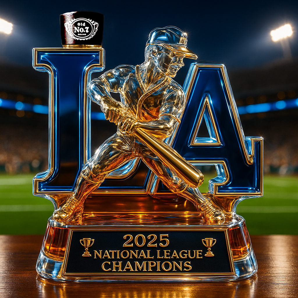 LA 2025 National League Championship Commemorative Whiskey Bottle