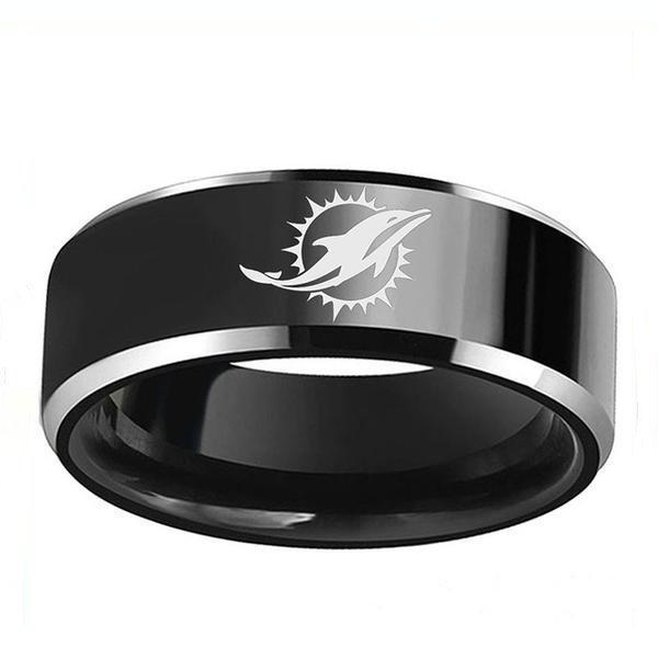LIMITED EDITION MIAMI DOLPHINS TITANIUM STEEL RING