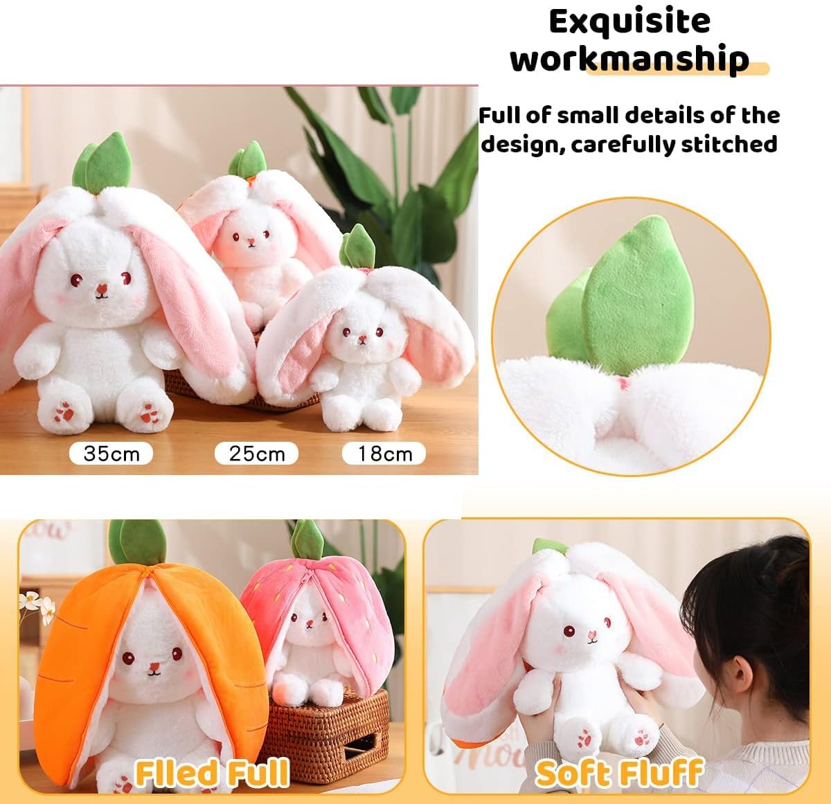 🐰🐰Cute and charming bunny plush pillow🥕🍓