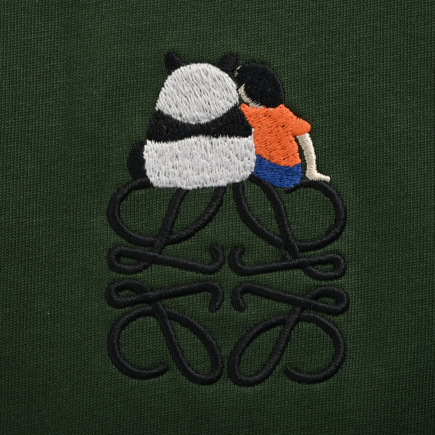 Loewe 24ss panda embroidered logo short sleeve