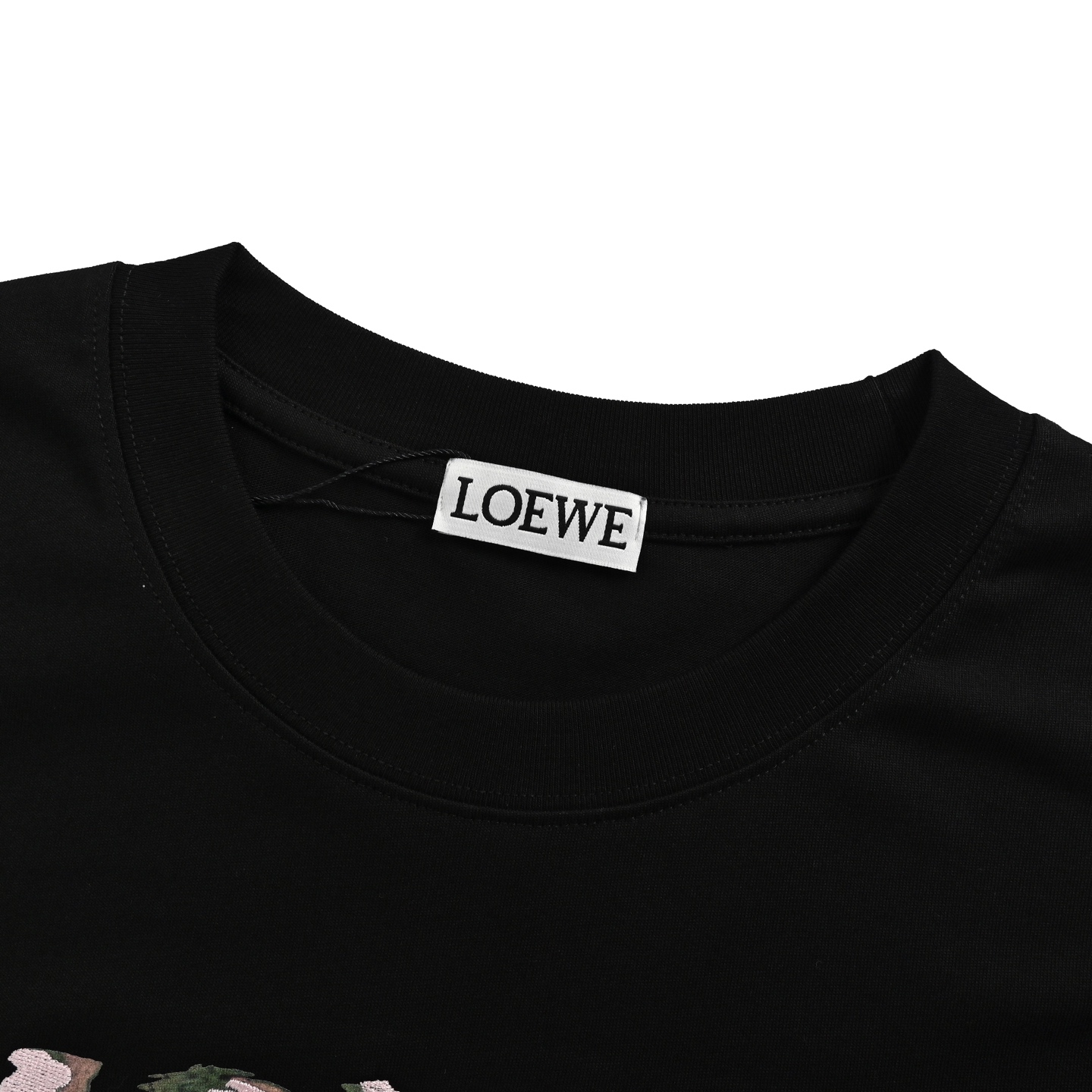 Loewe 24ss half-hand-painted graffiti embroidered logo short sleeve