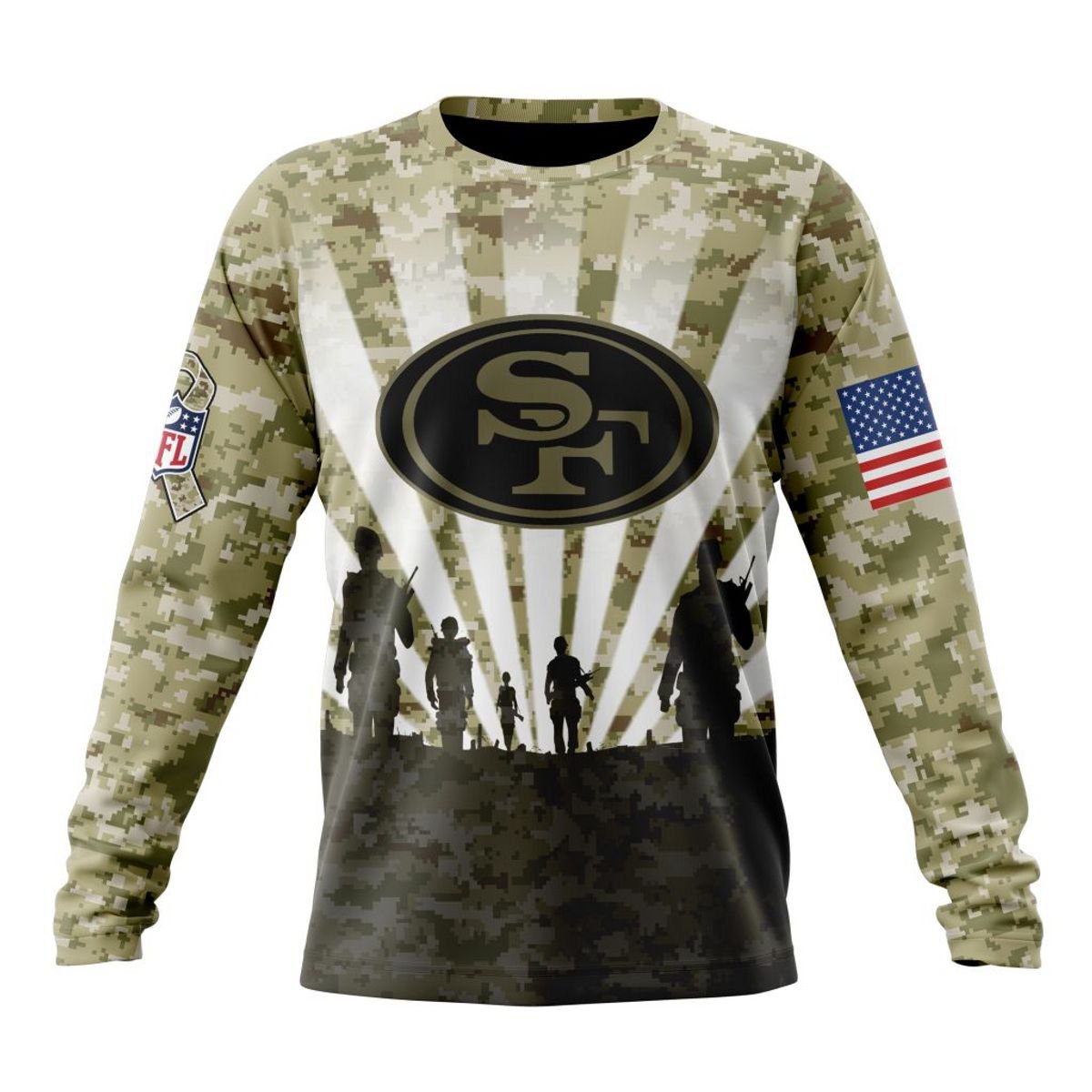 SAN FRANCISCO 49ERS 3D HOODIE HONOR VETERANS
